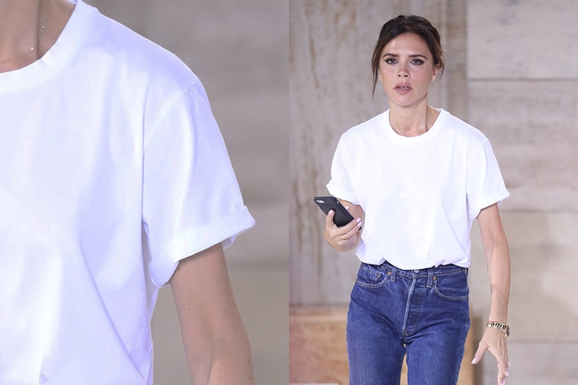 white tee Victoria beckham styling tips
