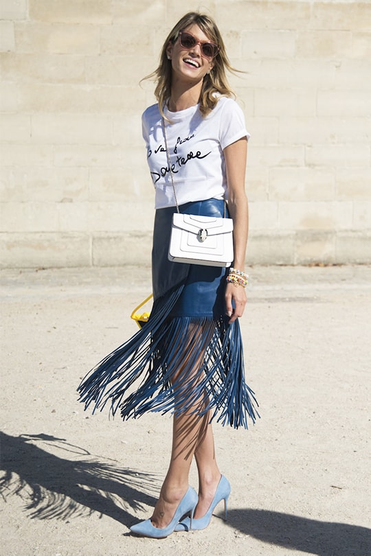 white tee summer street style-