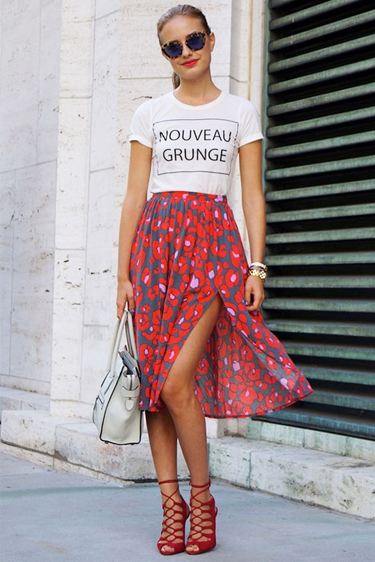 white tee summer street style-