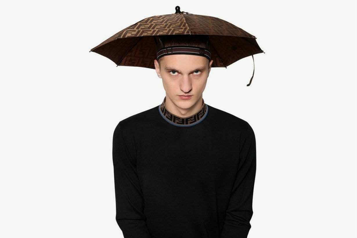 Stay Dry With Fendi's Logo Print Umbrella Hat