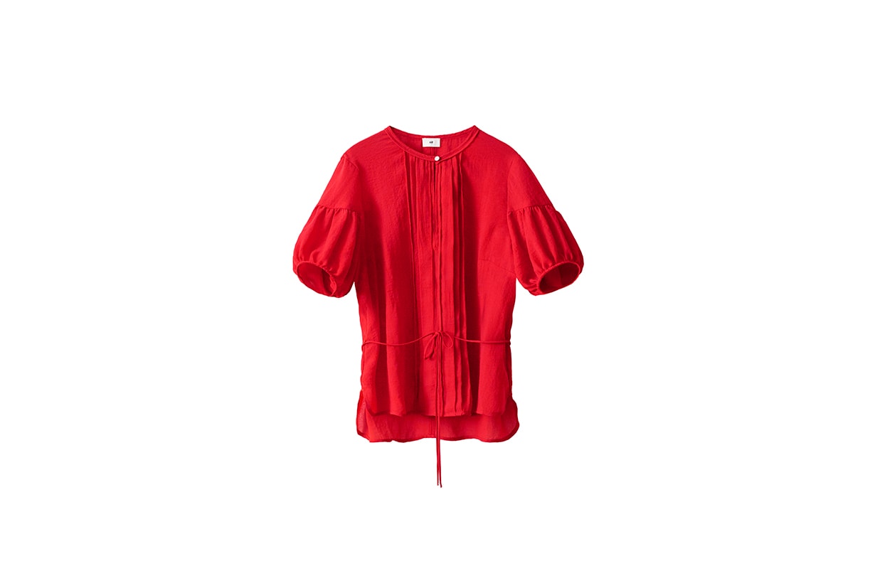 H&M “Bonjour Paris” Collection - Red Puff-sleeved Blouse