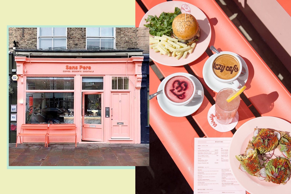 lazy oaf pop up cafe sans pere food baby pink instagrammable
