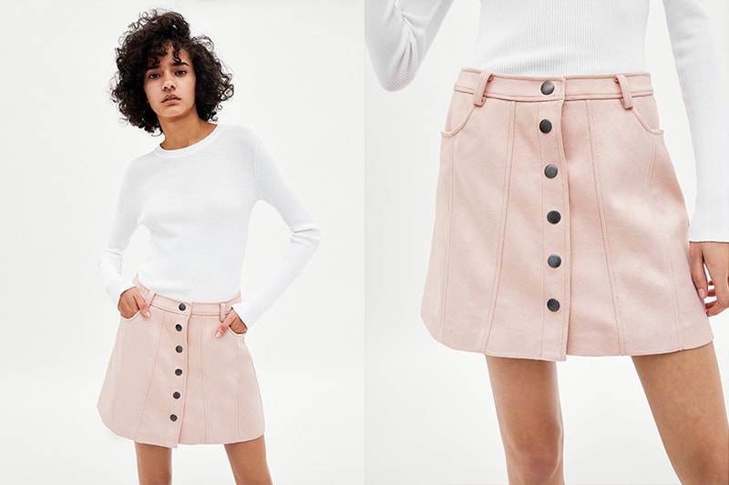 zara pink skirt