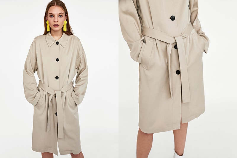 zara beige trench coat