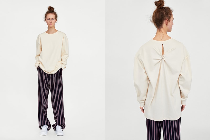 zara beige sweatshirt