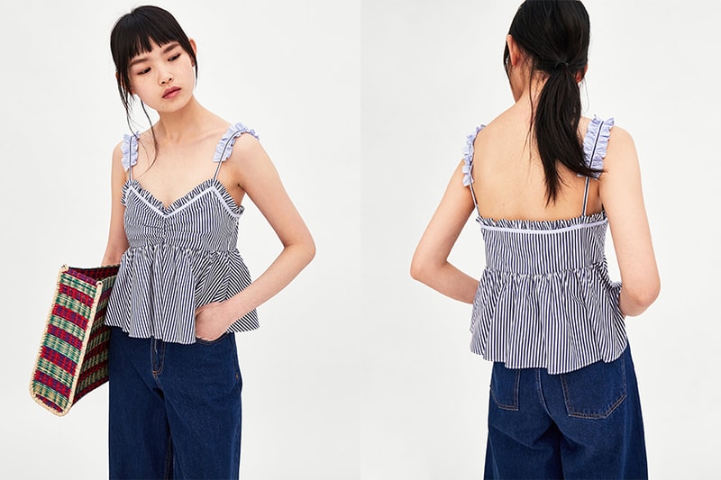 zara checked top