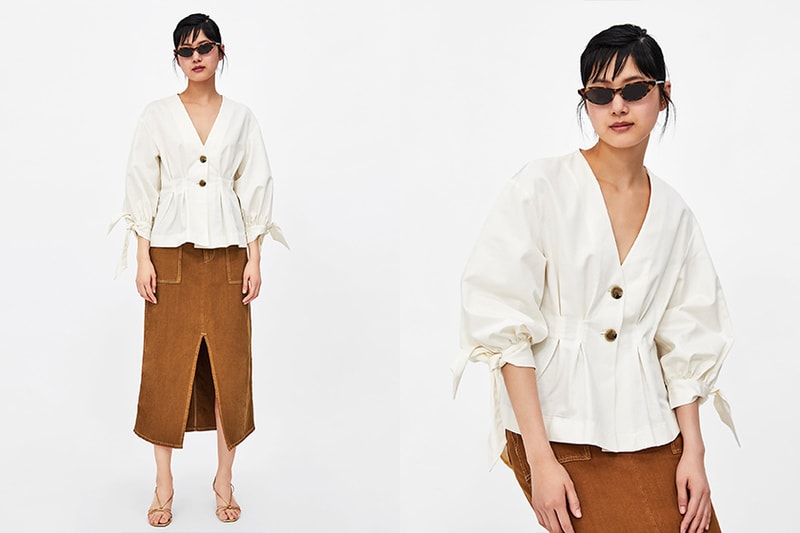 zara white blouse