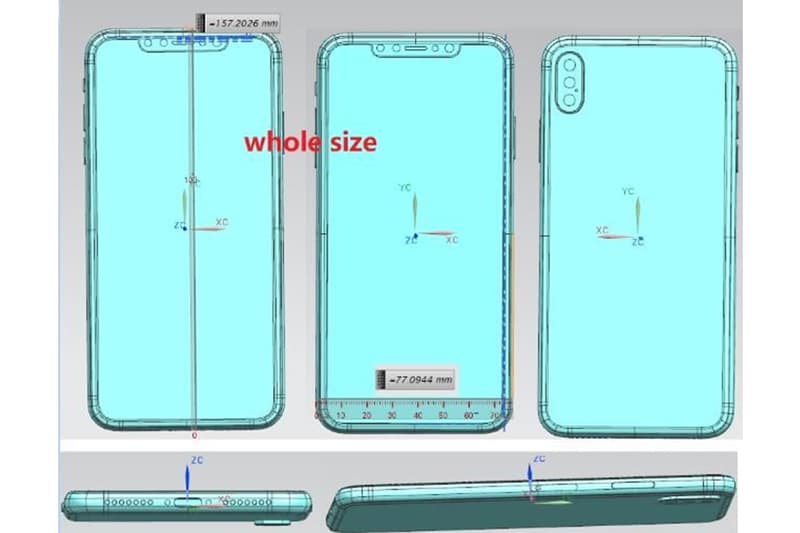 apple iphone x plus design leak triple camera new