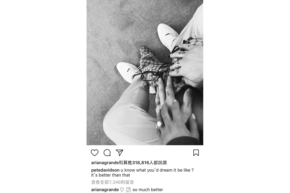 ariana grande pete davidson engagement ring instagram photo dream
