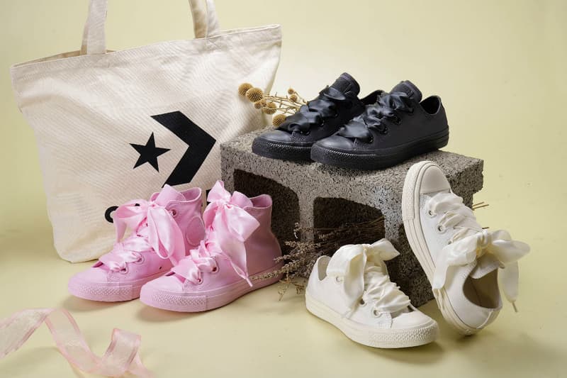 converse ribbon girl sneakers