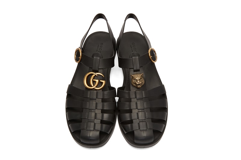 gucci-black-jelly-sandals shoes-