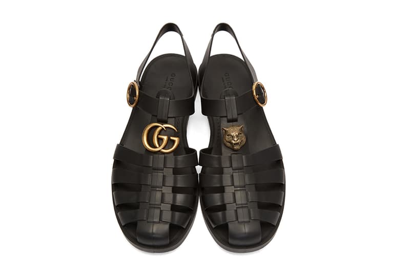 gucci-black-jelly-sandals shoes-
