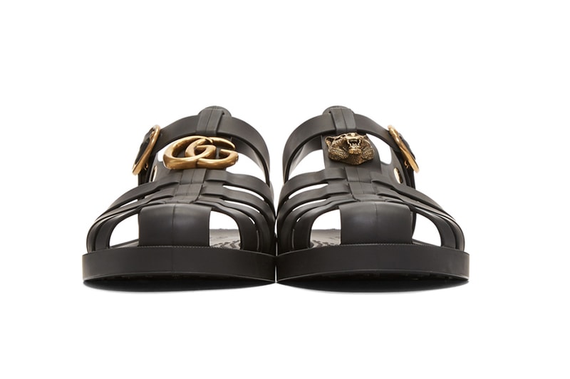 gucci-black-jelly-sandals shoes-