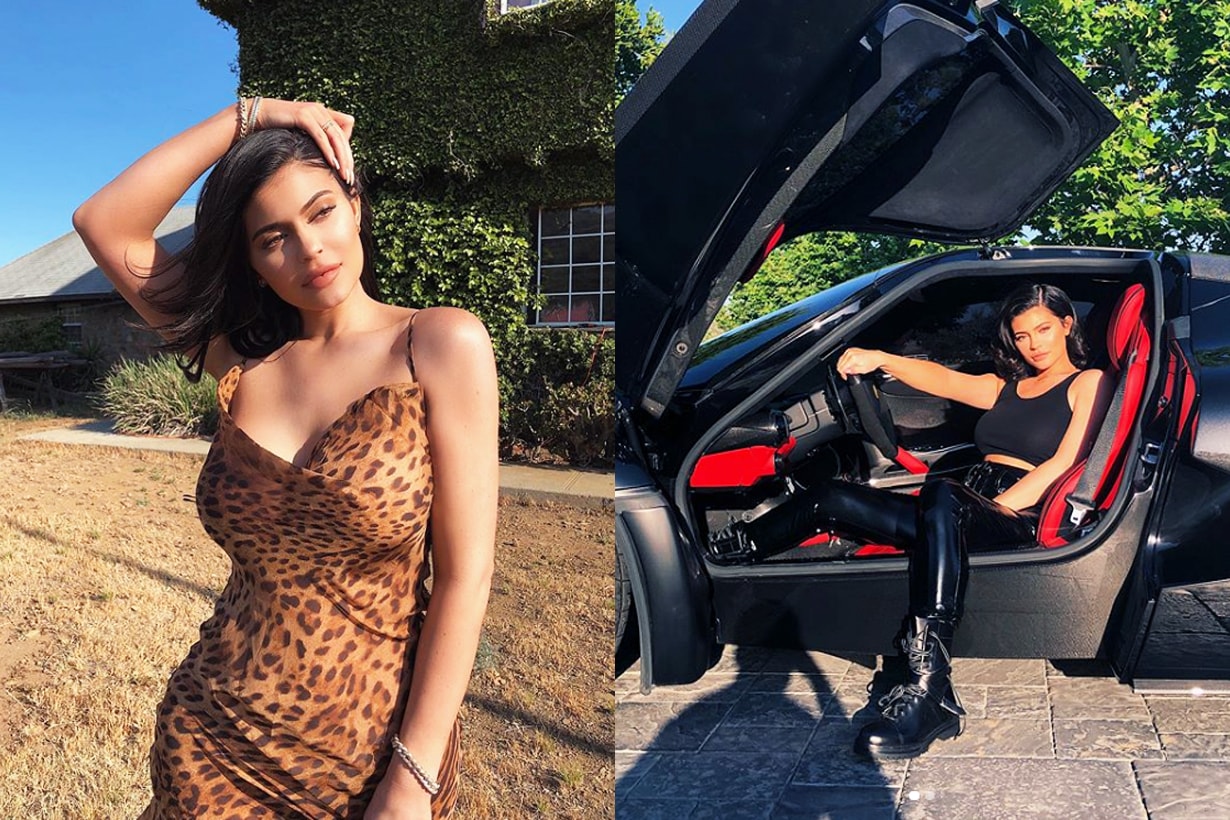 Kylie Jenner all black outfit pvc look abs mother of Stormi Webster workout pregnant exercises