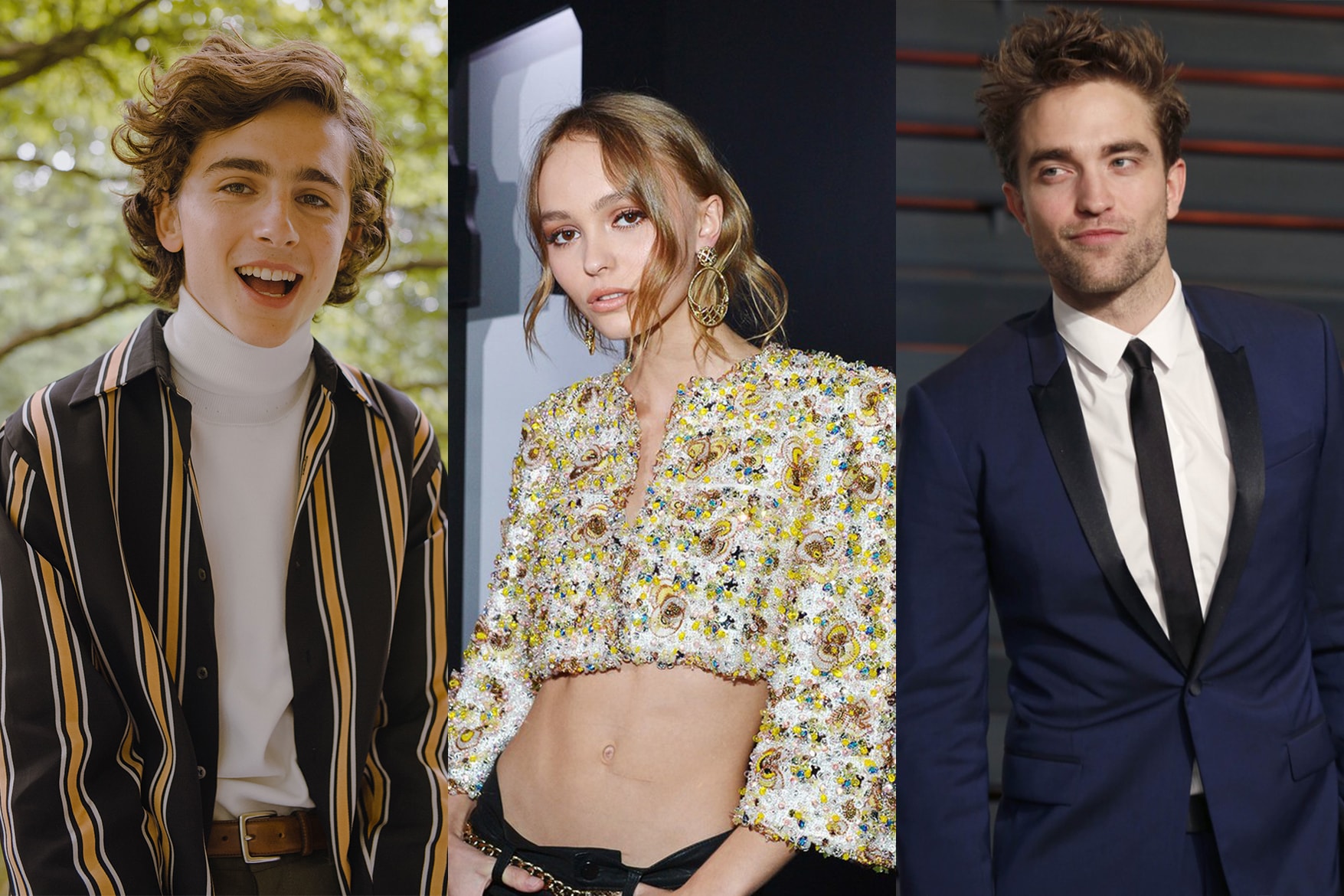 lily rose depp timothee chalamet and robert pattinson star in new netflix film the king