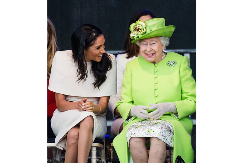meghan markle the queen body language and wears neutrals