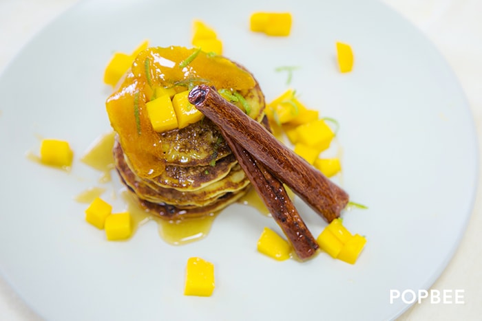 #週末廚房:就算減肥也可以吃!好吃又健康的荳奶芒果 Pancake