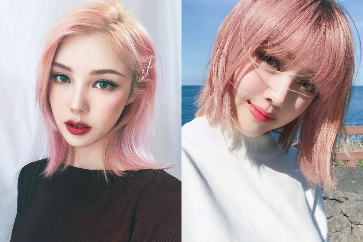 Pony Korean Makeup artist beauty blogger bleached hair colour matching skin colour hair colour tips pink purple hair trend 2018