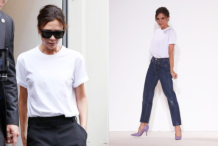 白 Tee 超級粉絲 Victoria Beckham 竟然轉穿這款 T-shirt!是準備帶起下一股潮流嗎?