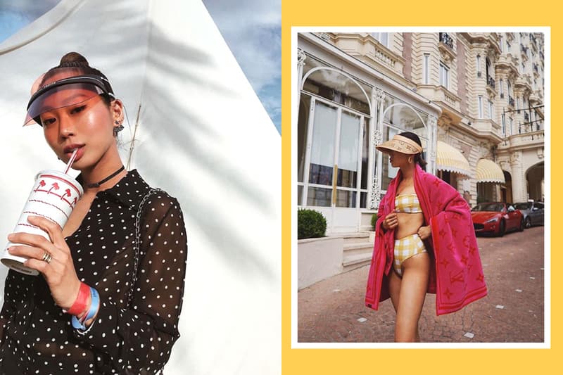 Visor trend instagram hat trend summer fashion accessories kim kardashian kourtney kardashian cara delevingne dior club 1