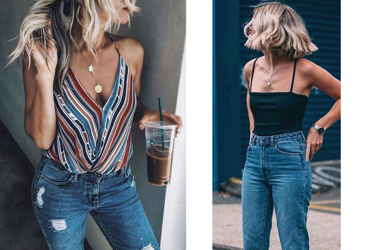 Spaghetti-strap top outfit