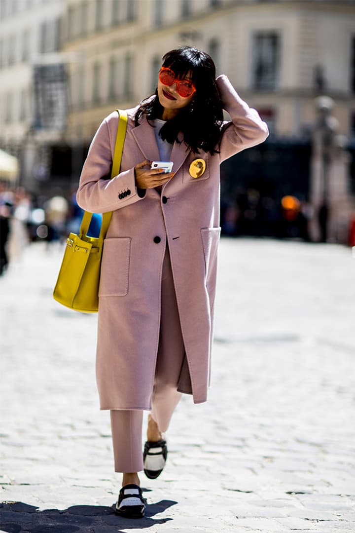 2019 Spring Men's Fashion Week Street Style Pink Coat