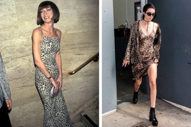 Anna Wintour Kendall Jenner Leopard Printed Dress
