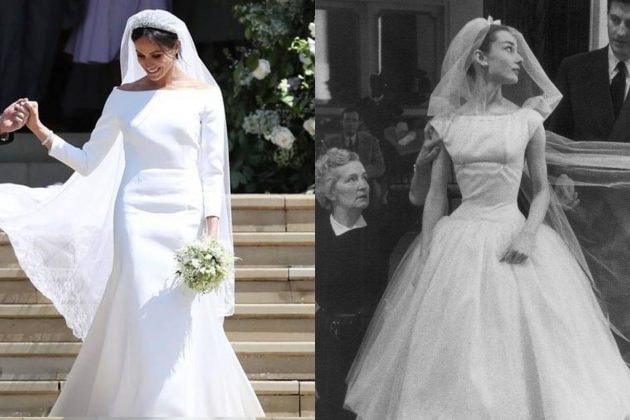 Audrey Hepburn and Meghan Markle Wedding Dress 