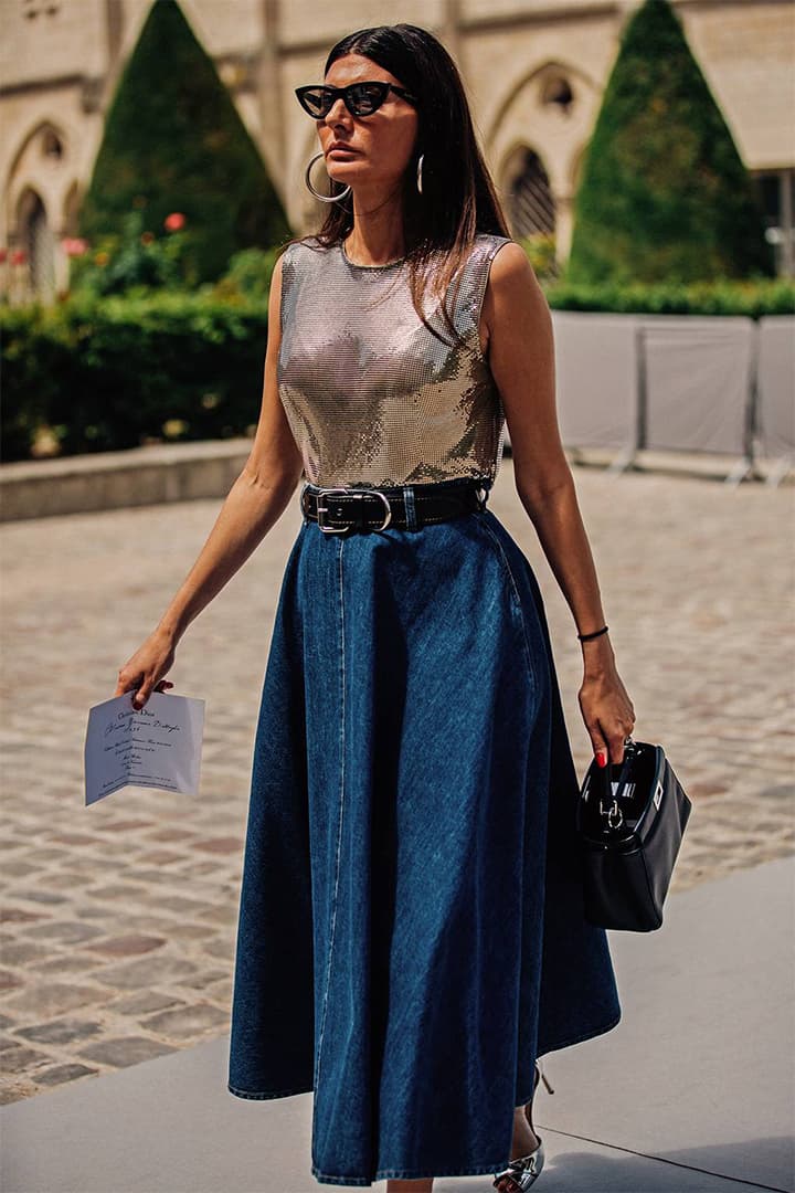 Wear denim with fancy tops at Paris Couture Week