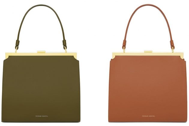 Mansur Gavriel Elegant Bag Handbag Olive Green Brown Leather