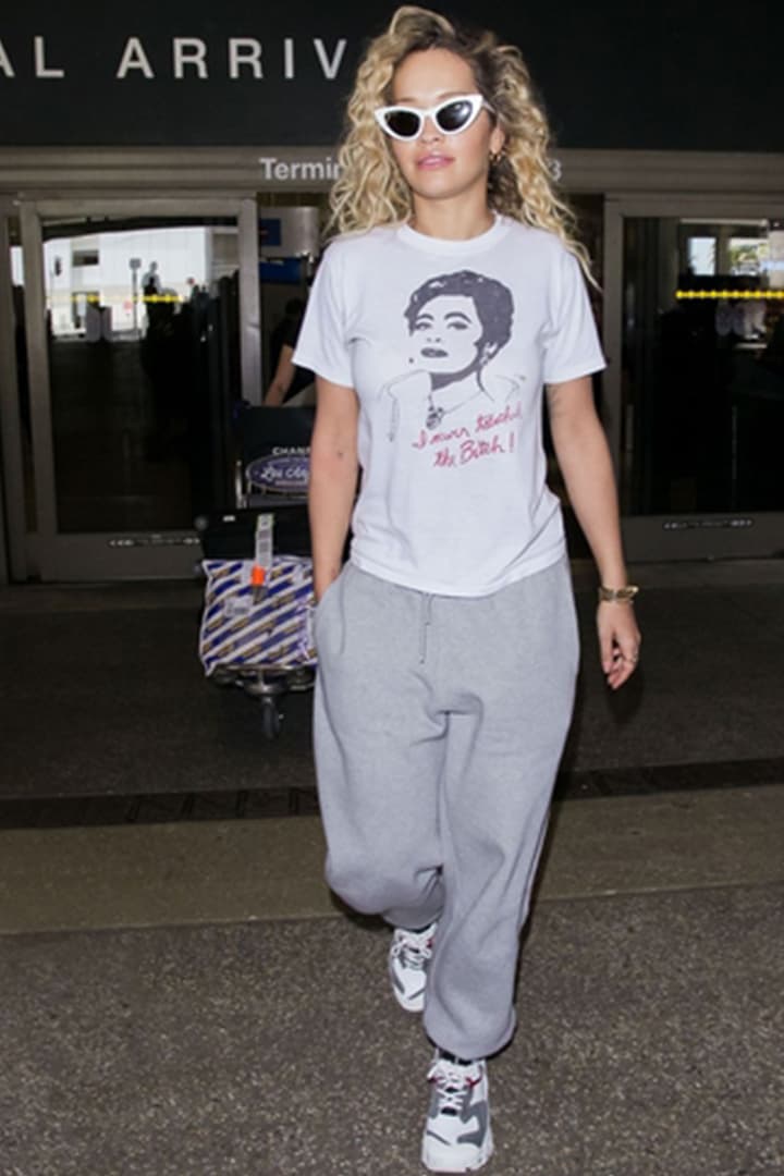 Rita Ora Joan Crawford Face Top Street Style