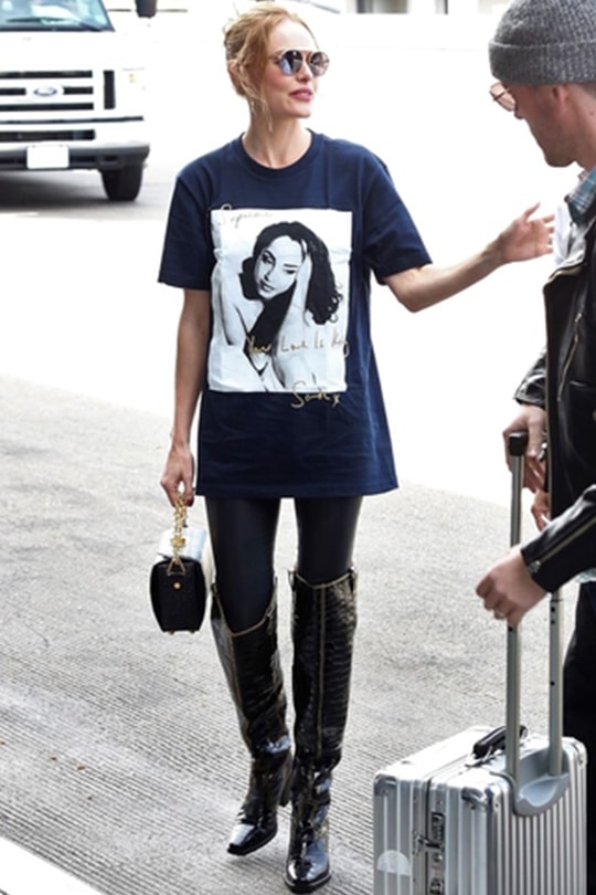 Kate Bosworth Airport Style Face Tee