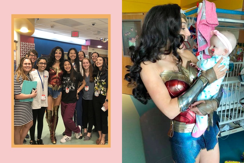 gal gadot wonder woman visit children hospital dress costume