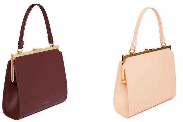 Mansur Gavriel Elegant Bag Leather Handbag Rosa Burgundy