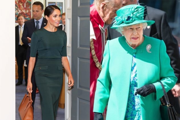 Meghan Markle Queen Elizabeth II Ireland Green Outfits