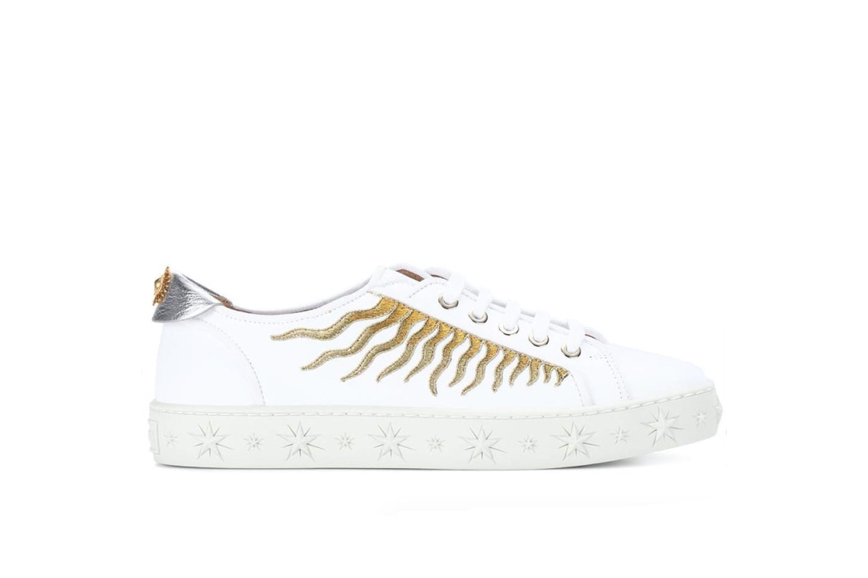 Aquazzura Surflask Embroidered Leather Sneakers
