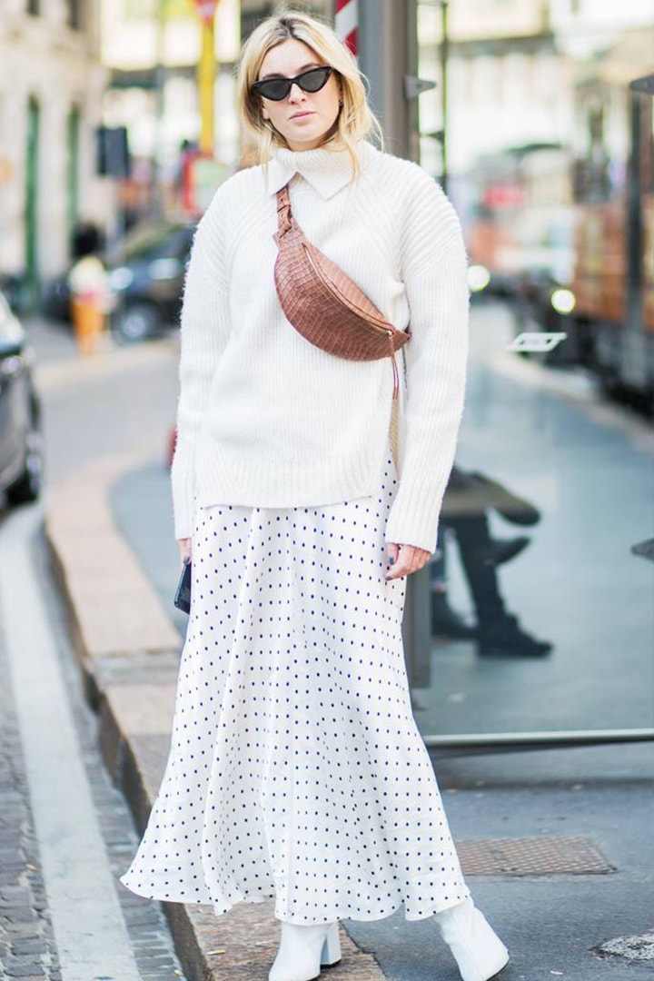 Winter Summer Dress Sweater White Look