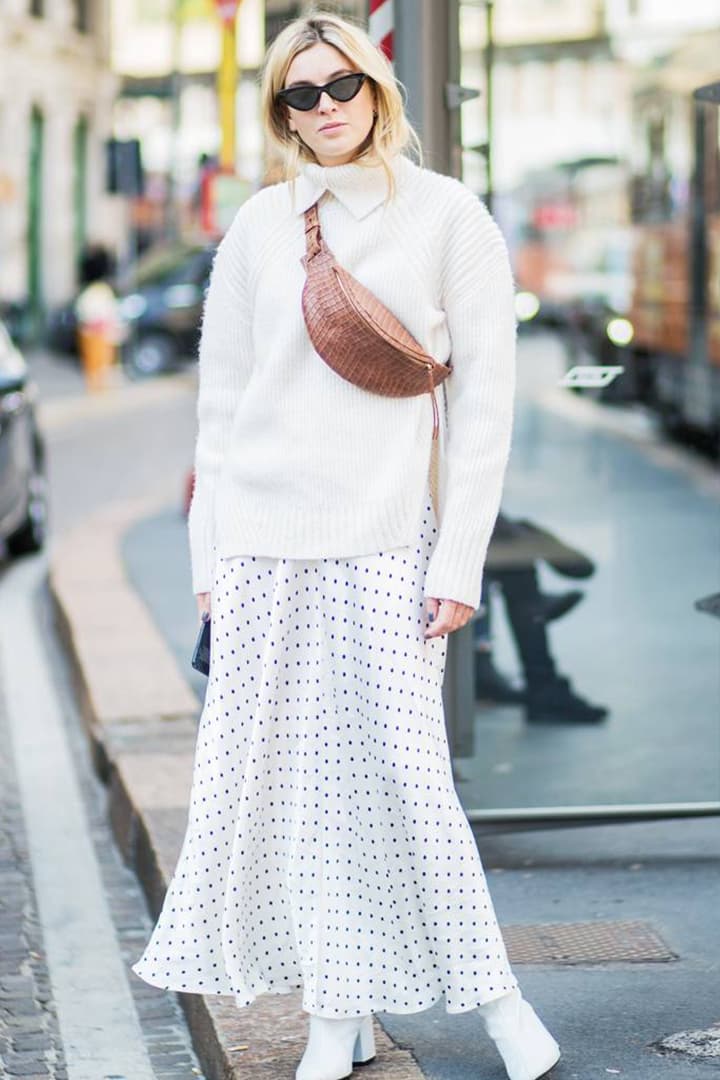 Winter Summer Dress Sweater White Look