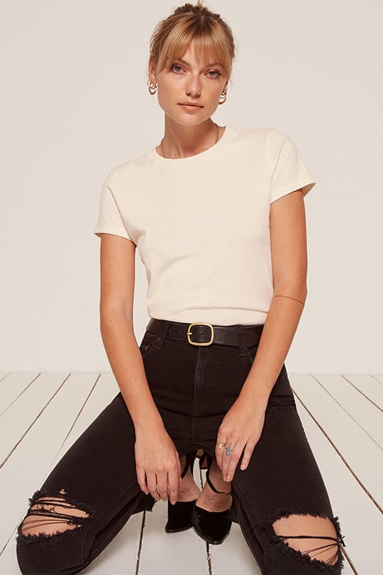 white-t-shirt_Reformation 70’s Tee