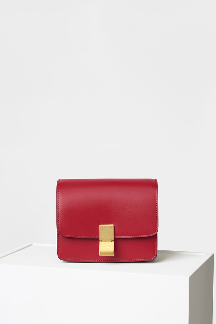 celine-red-classic box bag