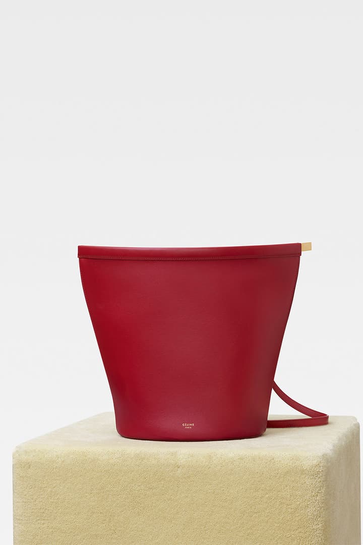 celine-red-clasp bag