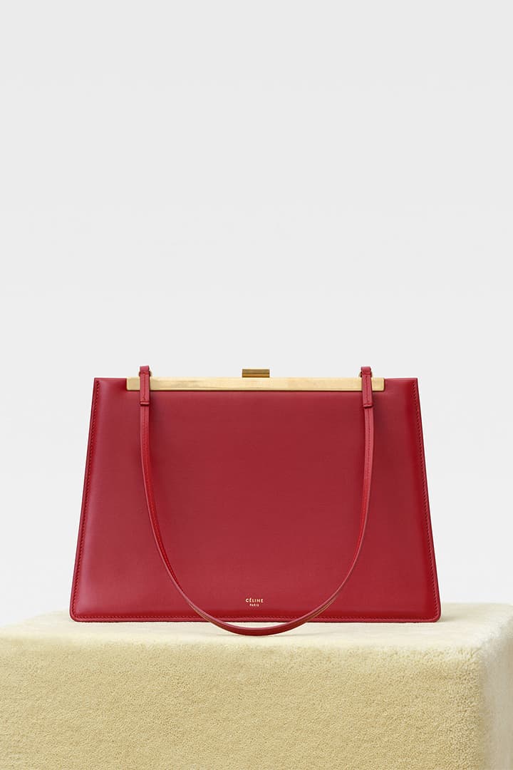 celine-red-clasp bag