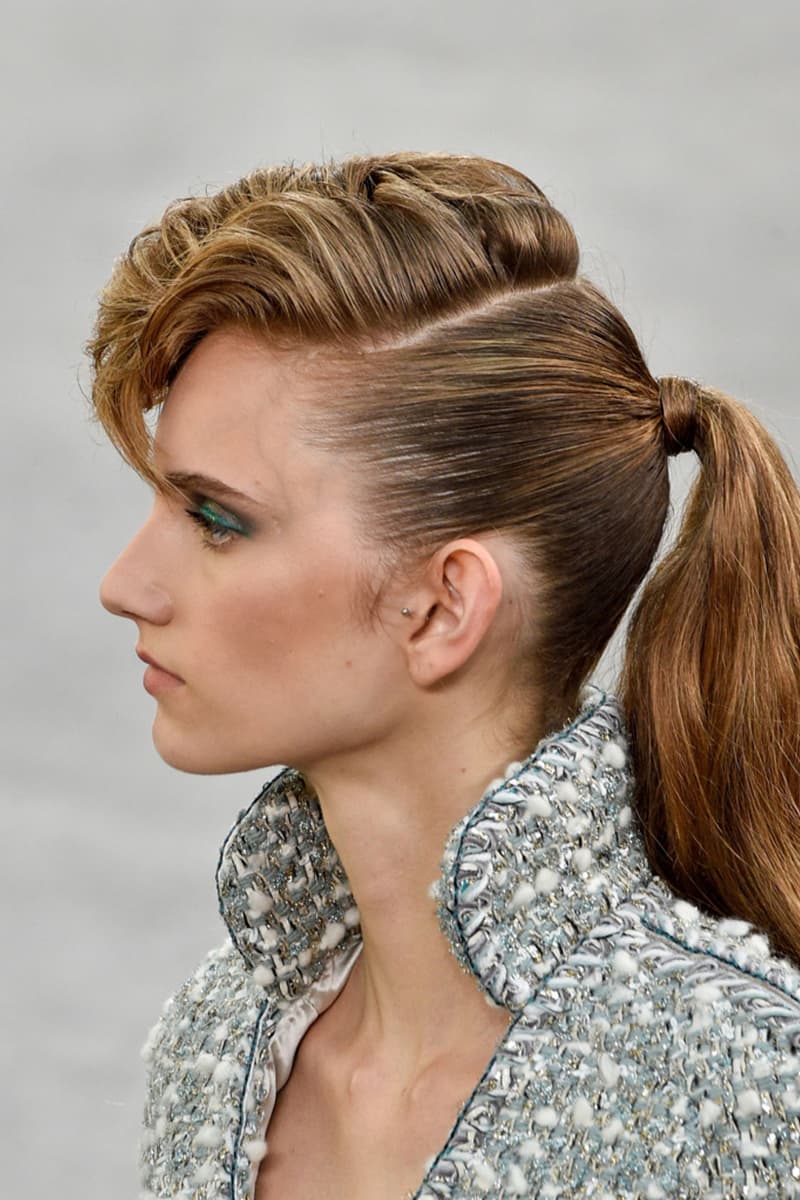 Chanel Paris Fashion Week Haute Couture Fall 2018 Couture Slicked Back Ponytail French Girls Style Punk style Hairstyles