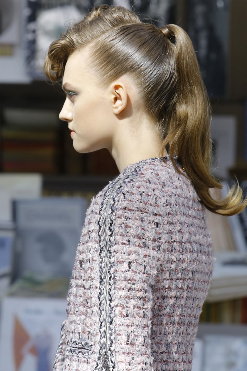 Chanel Paris Fashion Week Haute Couture Fall 2018 Couture Slicked Back Ponytail French Girls Style Punk style Hairstyles