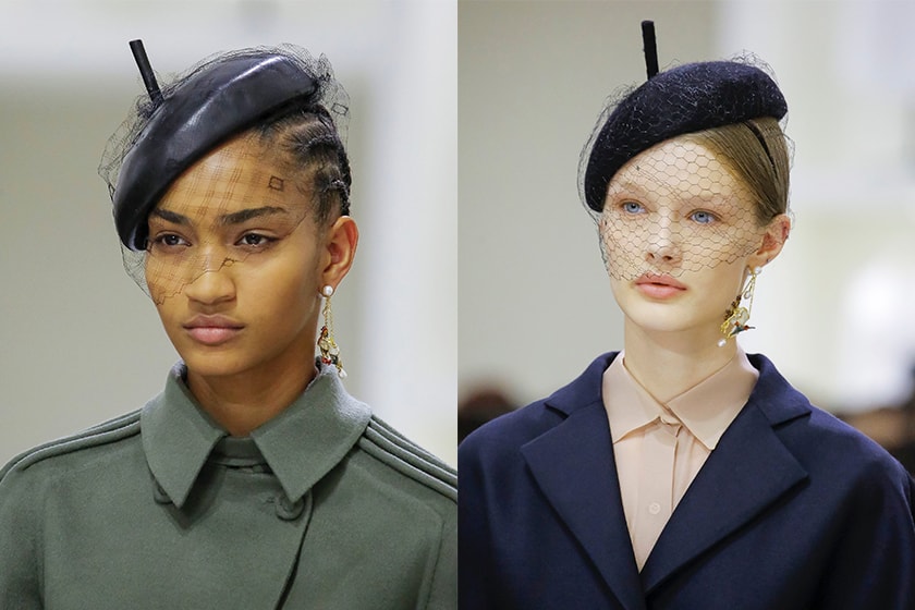 christian-dior beret fall-2018-couture runway details
