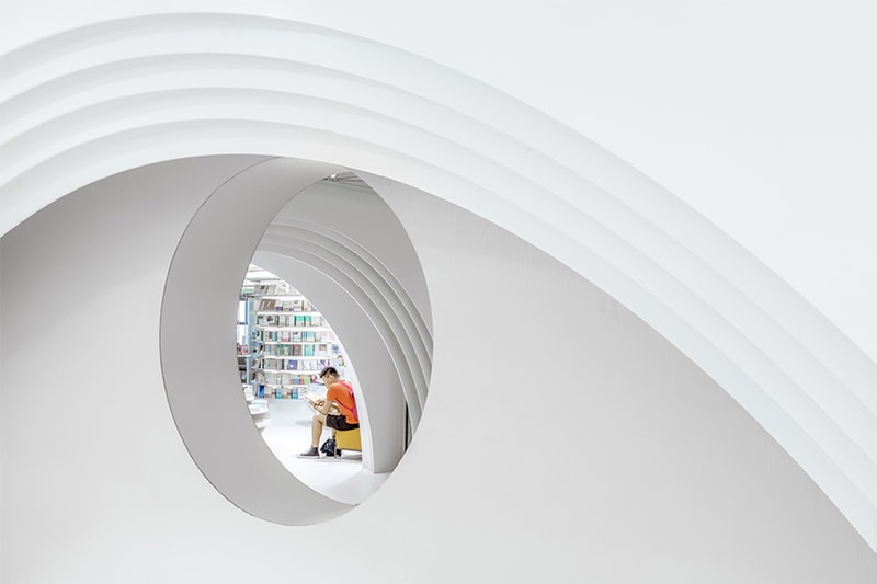 futuristic bookstore xian wutopia labs