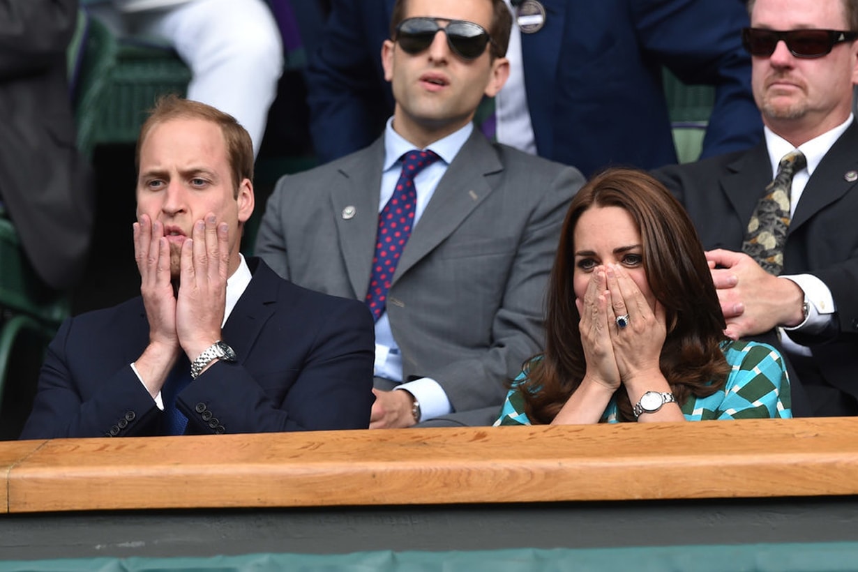 Kate Middleton Wimbledon Tennis Match Funny Facial Expression Prince William Andy Murray Maternity Leave British Royal Family