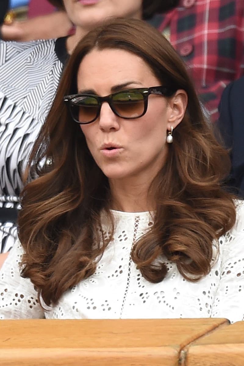 Kate Middleton Wimbledon Tennis Match Funny Facial Expression Prince William Andy Murray Maternity Leave British Royal Family