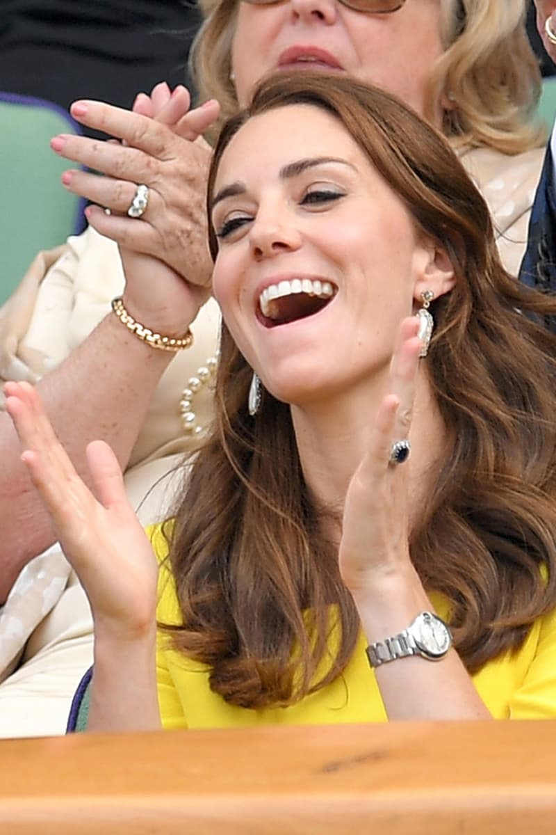 Kate Middleton Wimbledon Tennis Match Funny Facial Expression Prince William Andy Murray Maternity Leave British Royal Family