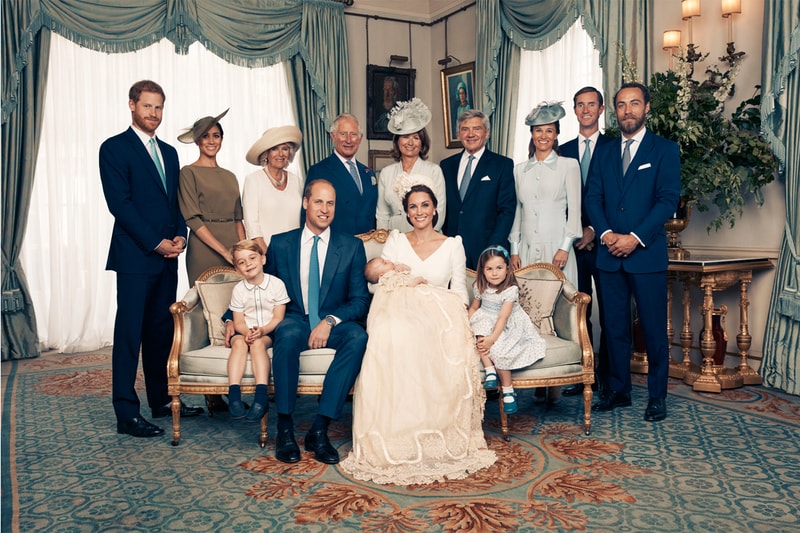 Queen Elizabeth II Prince Louis Christening Photo Kensington Palace Kate Middleton Prince William Prince George Princess Charlotte Prince Harry Meghan Markle British Royal Family Official Portraits Matt Holyoak